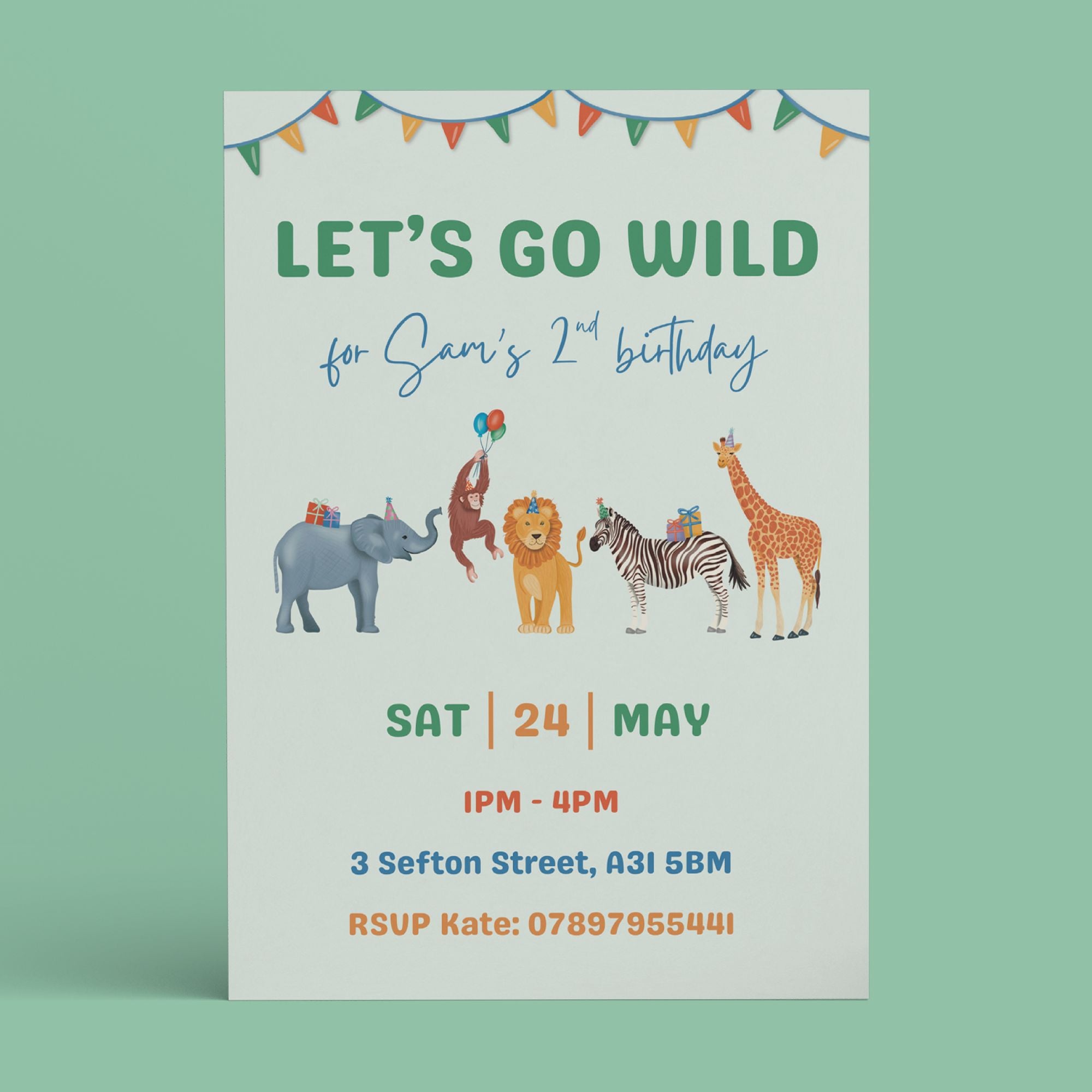 Go Wild Birthday Invitation - Editable Canva Template