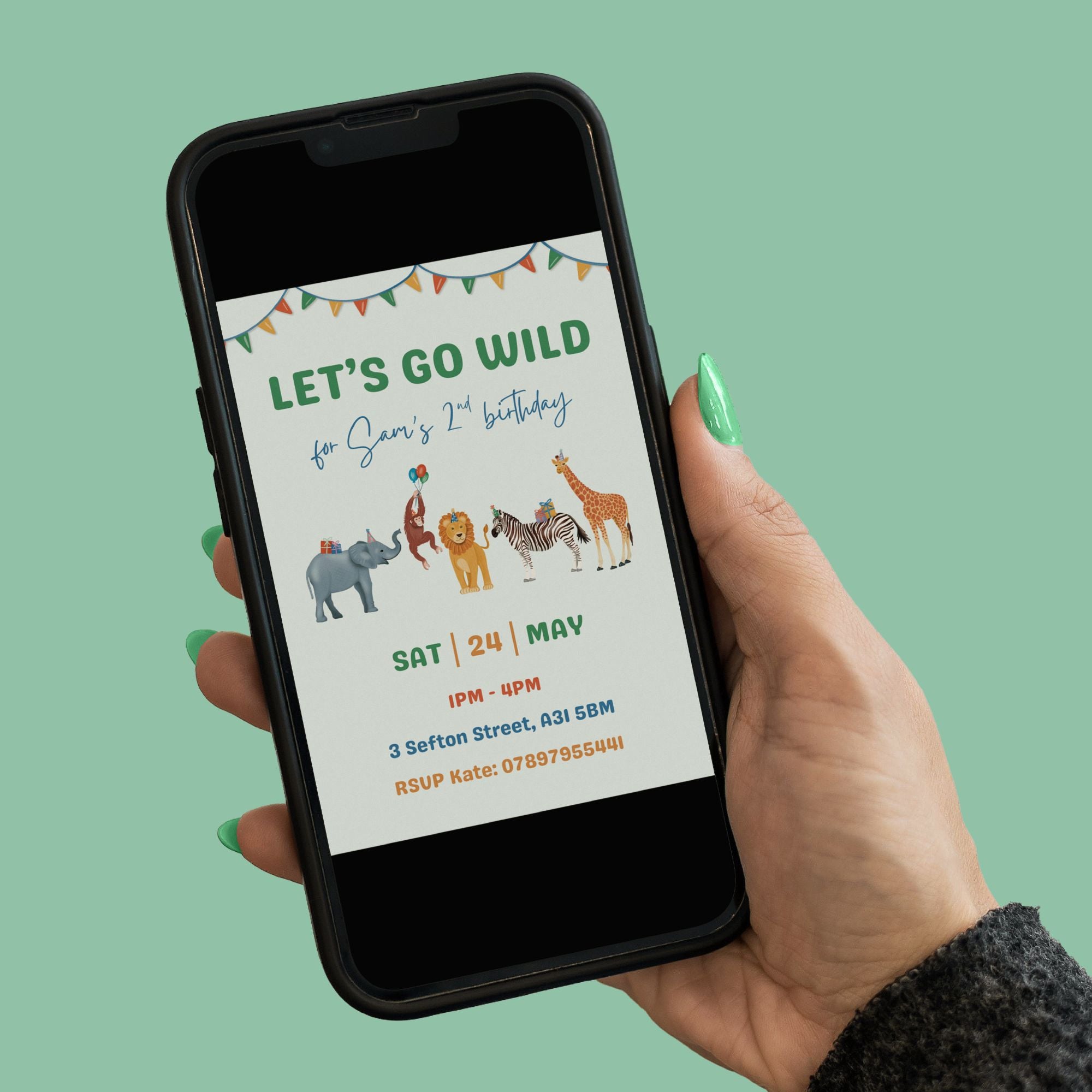 Go Wild Birthday Invitation - Editable Canva Template
