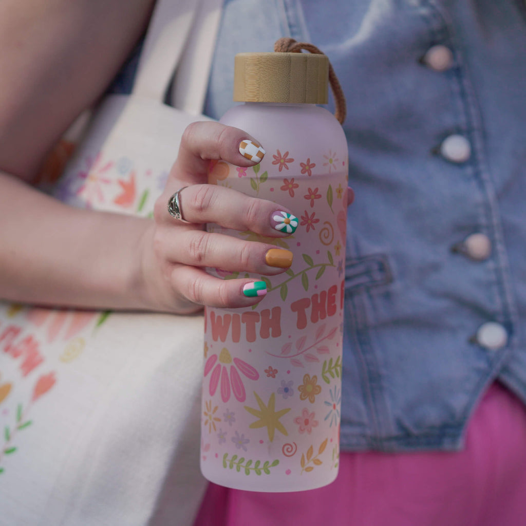 Go With The Flow Glass Water Bottle