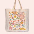 Go With The Flow Large Linen Tote Bag
