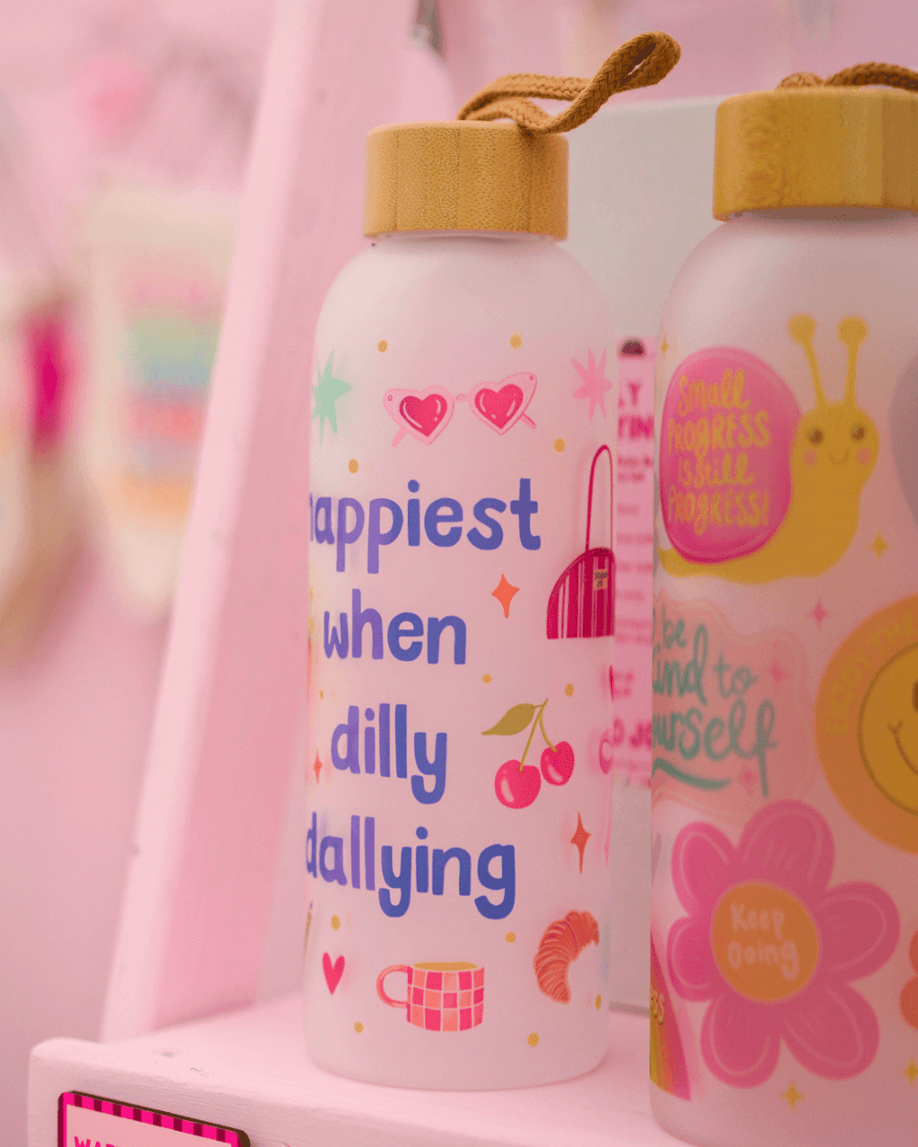 Dilly Dally Glass Water Bottle