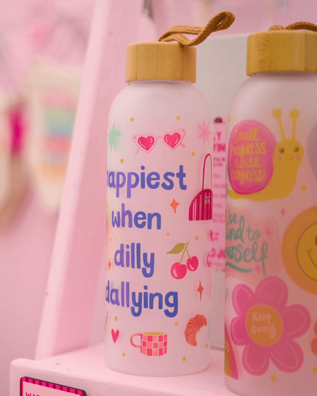 Dilly Dally Glass Water Bottle
